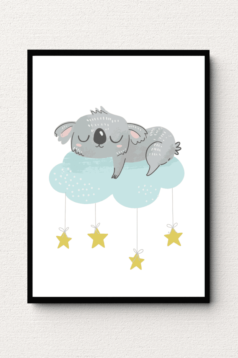 Koala's Starry Siesta Wall Art