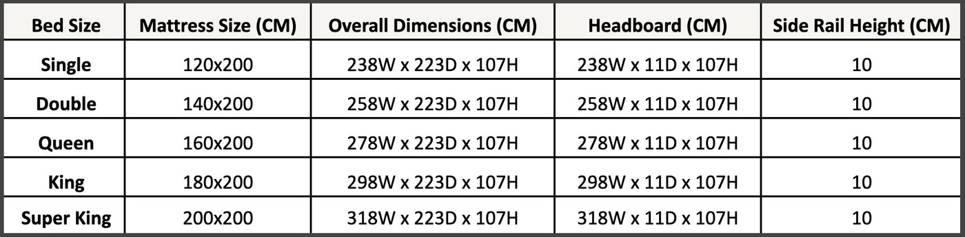 Size chart