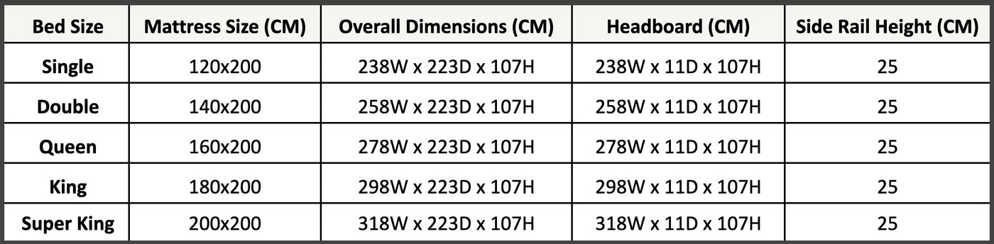 Size chart