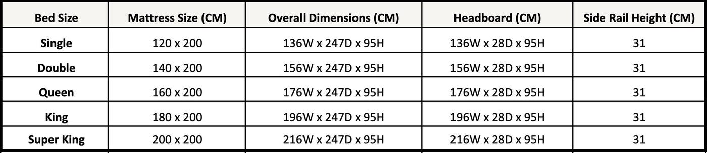 Size chart