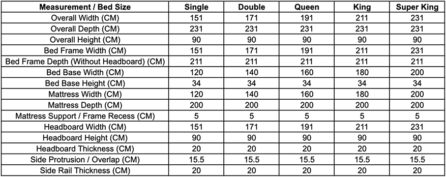Size chart