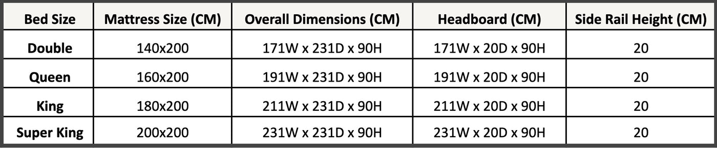 Size chart
