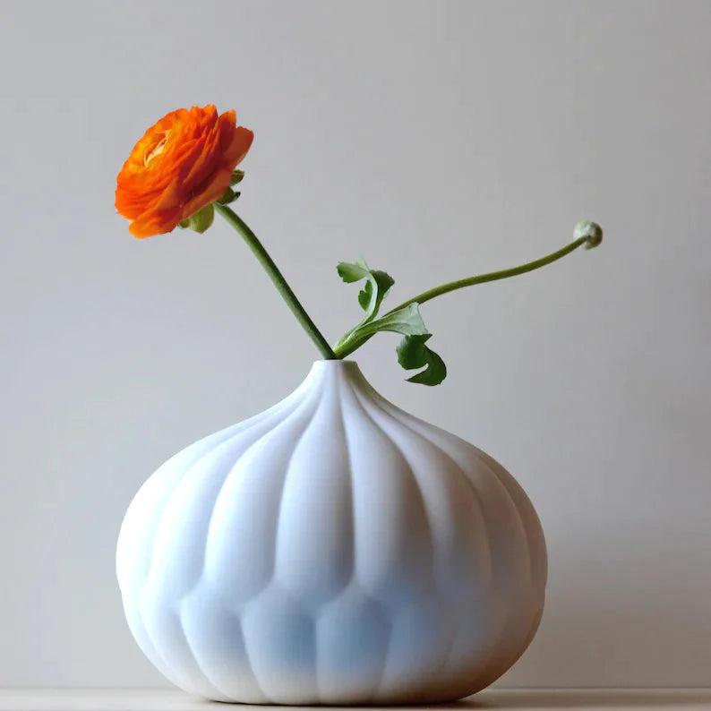 White Textured Ceramic Vase (3 Sizes)