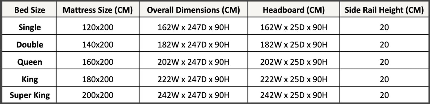 Size chart