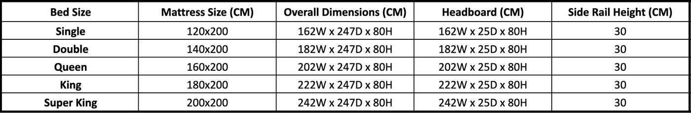 Size chart