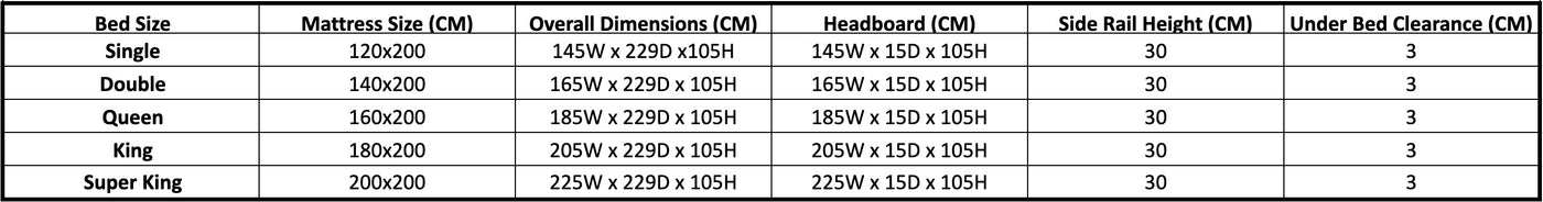 Size chart