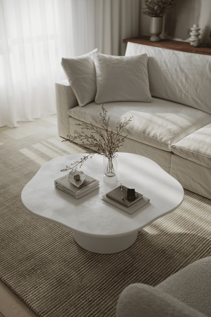 Harlowe Irregular Top Micro Concrete Coffee Table (3 Sizes) Coffee Tables Homekode 100CM Diameter x 38CM Height 