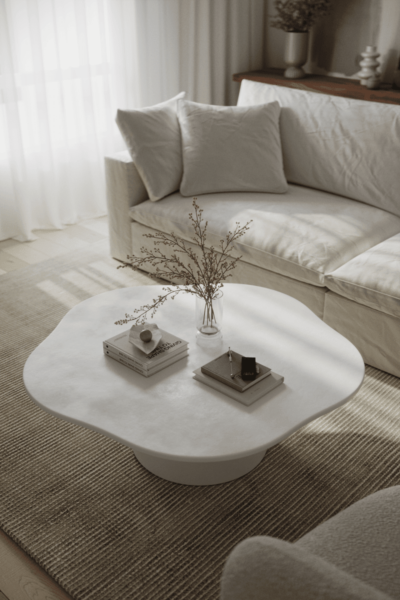 Harlowe Irregular Top Micro Concrete Coffee Table (3 Sizes) Coffee Tables Homekode 110CM Diameter x 38CM Height 