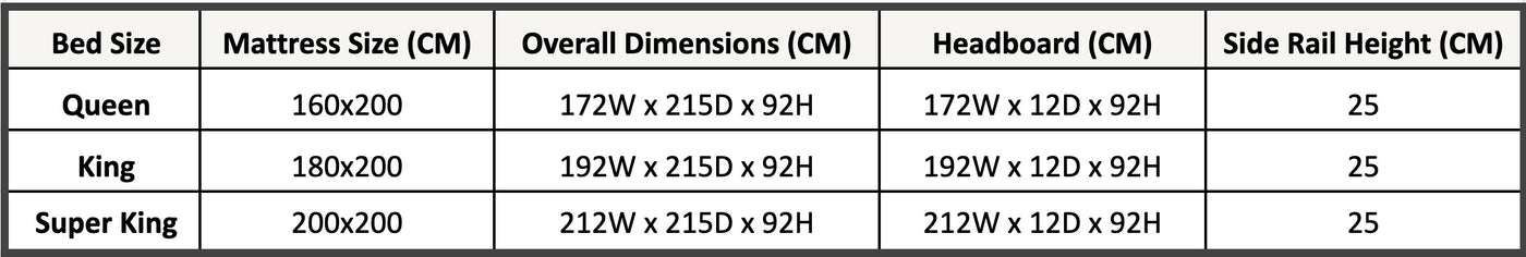 Size chart