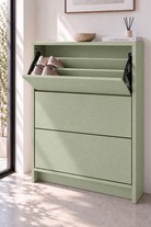 Orelvane Green Wooden Shoe Cabinet view 1