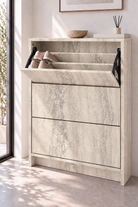 Orelvane Warm Greige Wooden Shoe Cabinet view 1