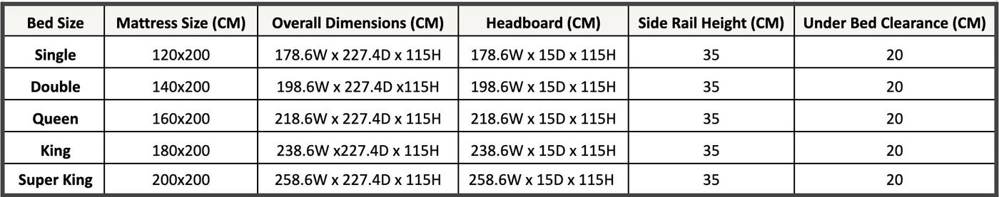 Size chart