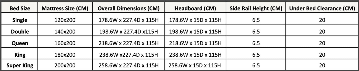 Size chart