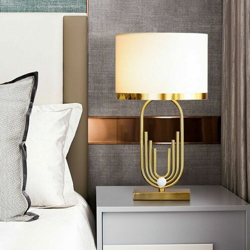 Gold and White Table Lamp Home Homekode 