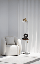 Classic Golden Floor Lamp with Built-In Shelf FAB02 