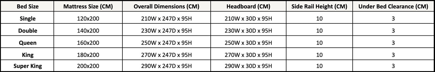 Size chart
