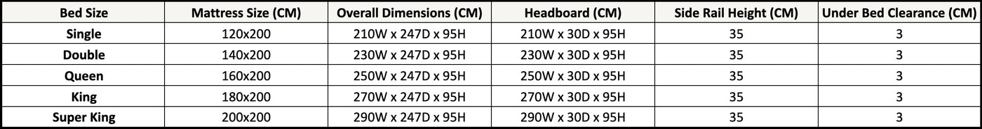 Size chart