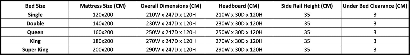 Size chart