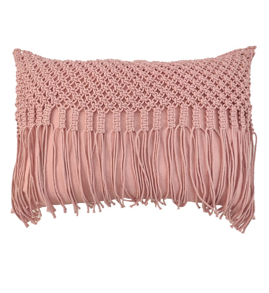 Pink Fringes Cushion With Filler (50x70 CM)
