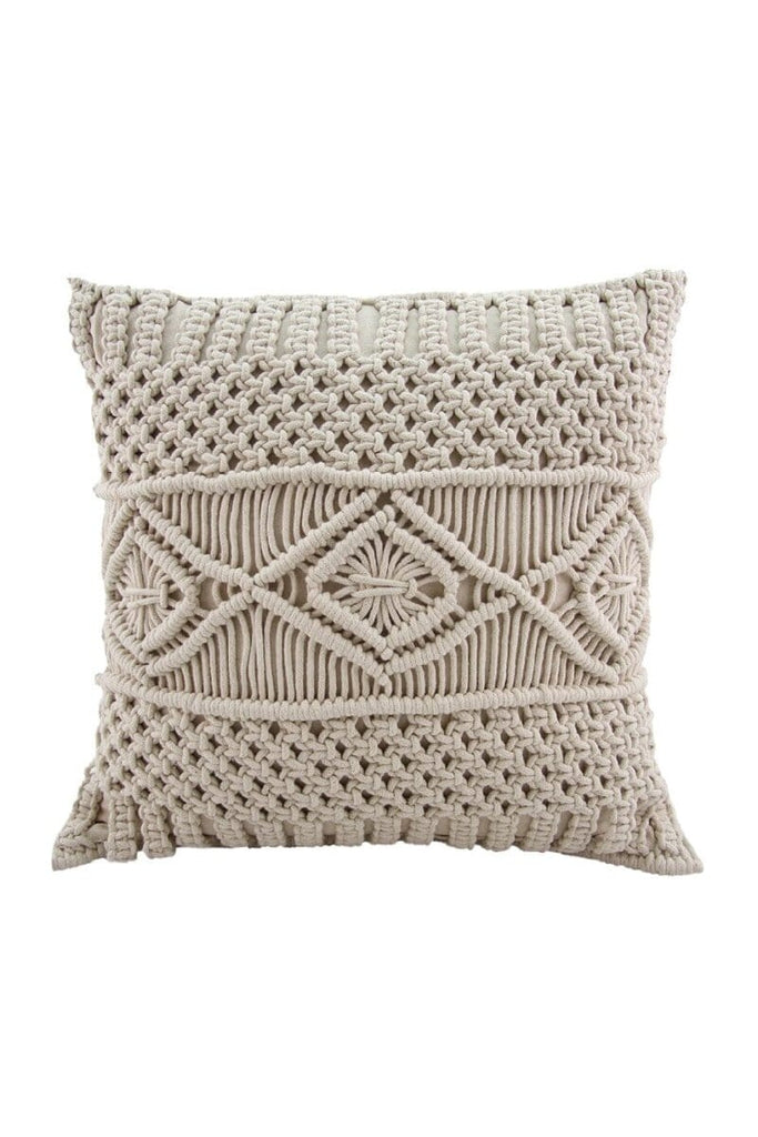 Embossed Natural White Cushion With Filler (45x45 CM)