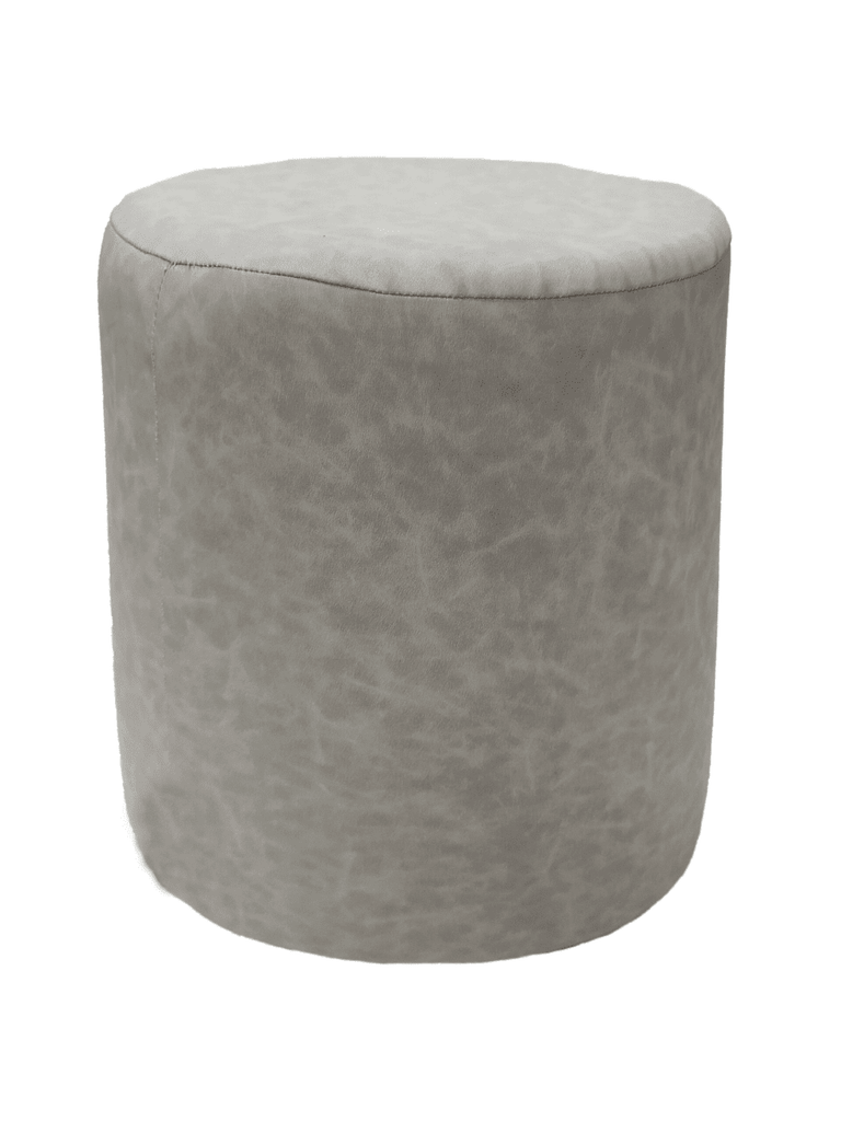 Light GREY Leather Pouf (2 SIZES AVAILABLE) POUF Homekode 