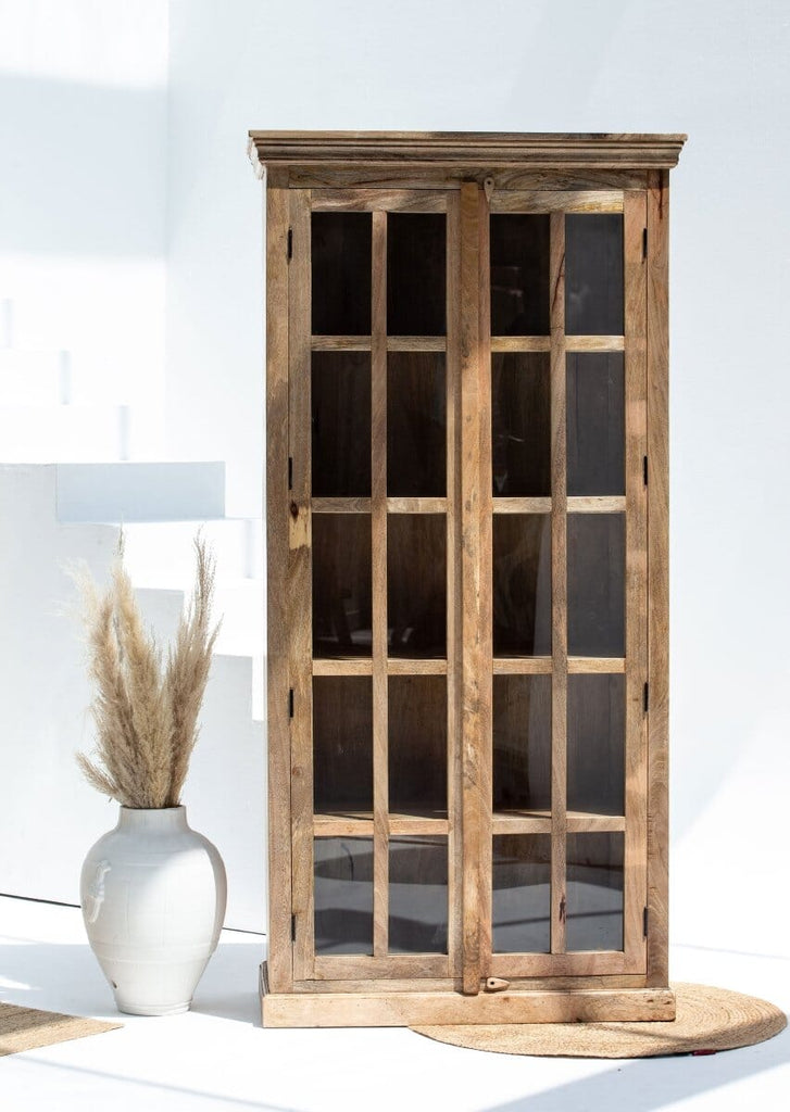 Glass & Wood Cabinet Homekode 