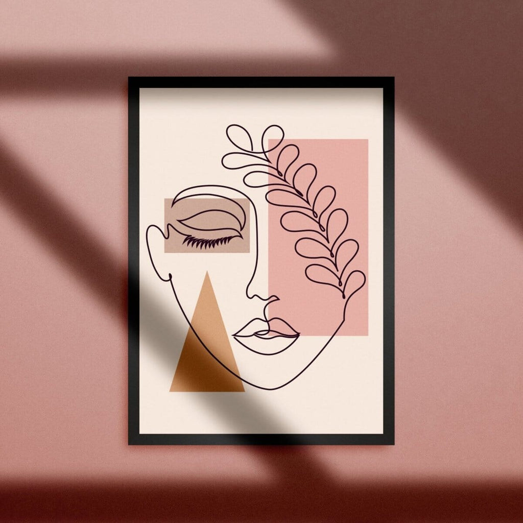Abstract Face Wall Art with Frame Homekode 