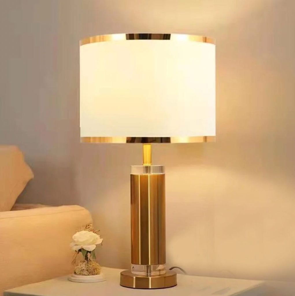 Gold Fabric Table Lamp Home Homekode 