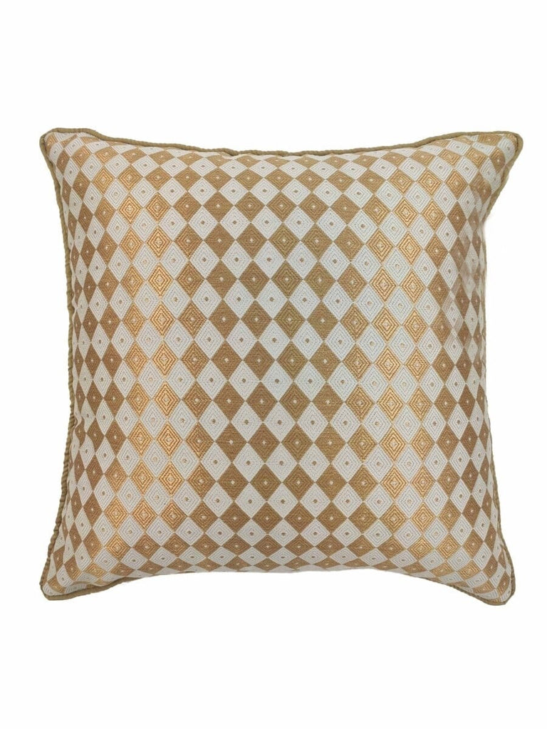 Silver & Gold Lozenge Polyester Cushion Cover (40x40 CM)