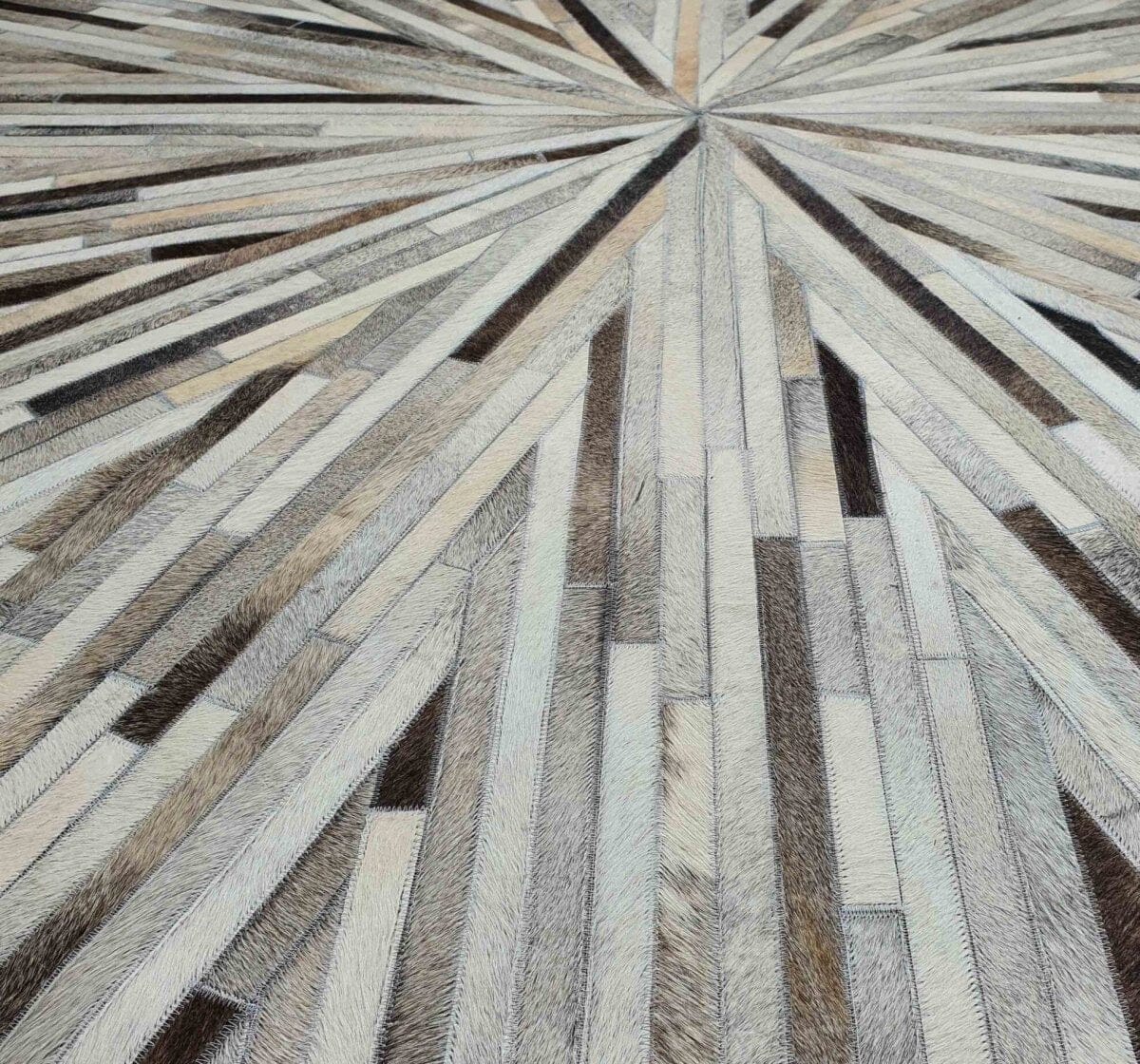 Radiant Metallica - Leather Round Rug (3 Sizes) LEATHER RUG 