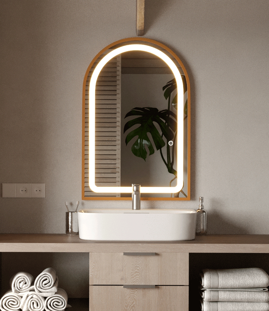 Gold Arch Vanity Mirror with LED Light (4 Sizes) Mirrors Homekode 