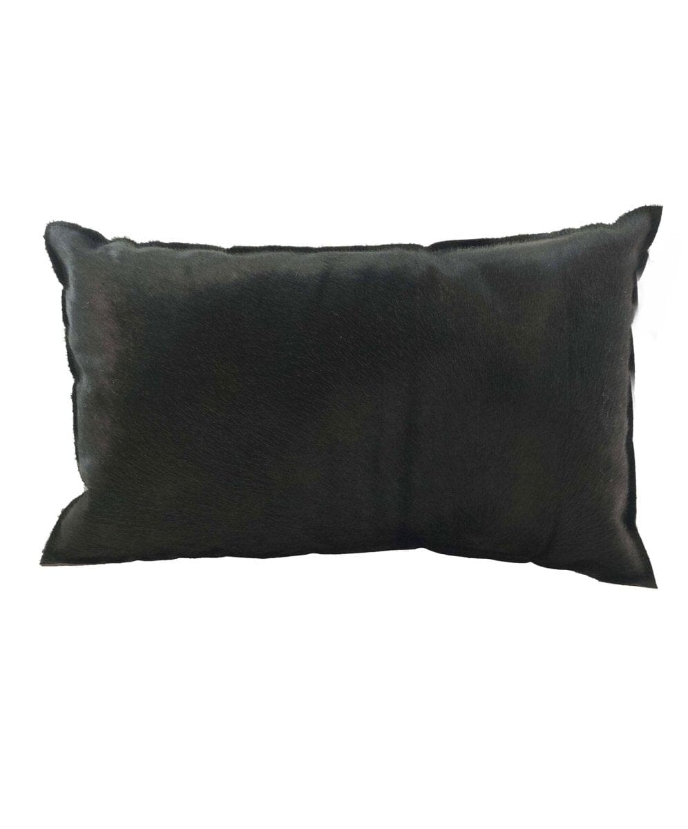 Hair On Leather Black Cushion (30x50 CM)