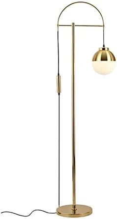 Arch Gold Floor Lamp With White Glass Globe Shade Homekode 