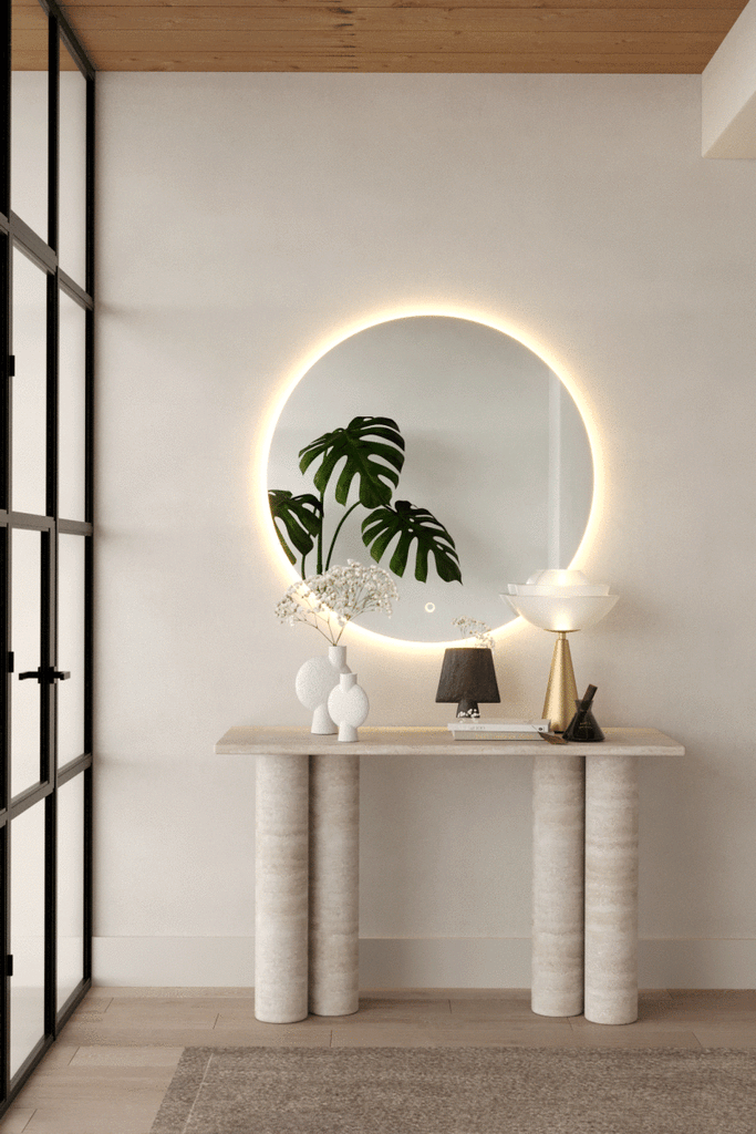 Frameless Round Mirror with LED (3 Sizes) Mirrors Homekode 