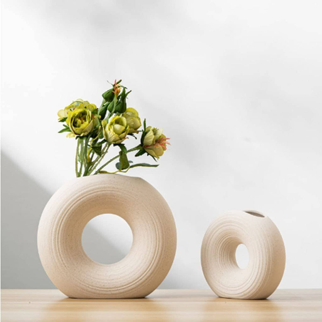 Ceramic Semi Circle Donut Vase (Available in 2 Sizes) Homekode 