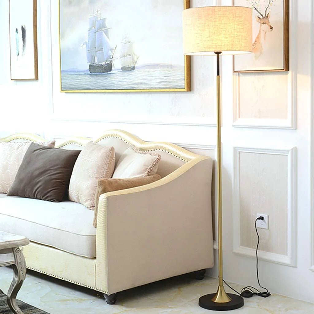 Gold Floor Lamp Fabric Shadi Home Homekode 