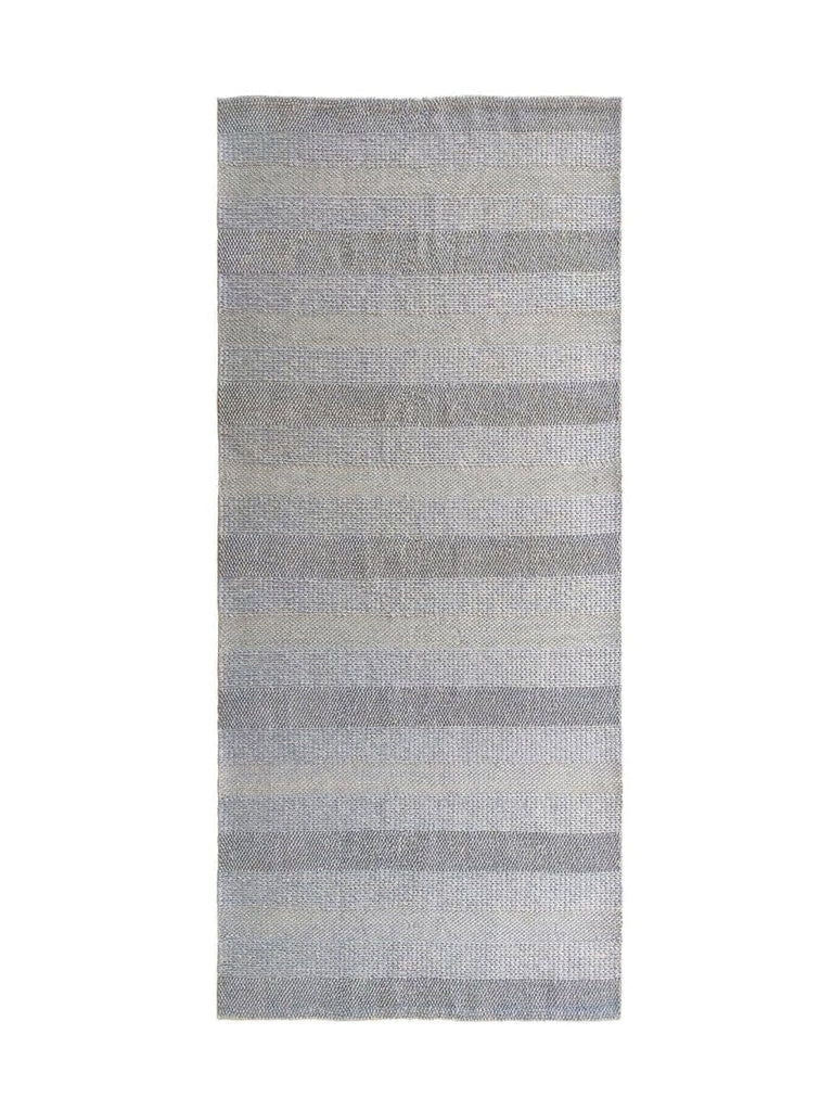 Linear Serenity - Natural Cream & Grey Woven Rug (200x80 CM)