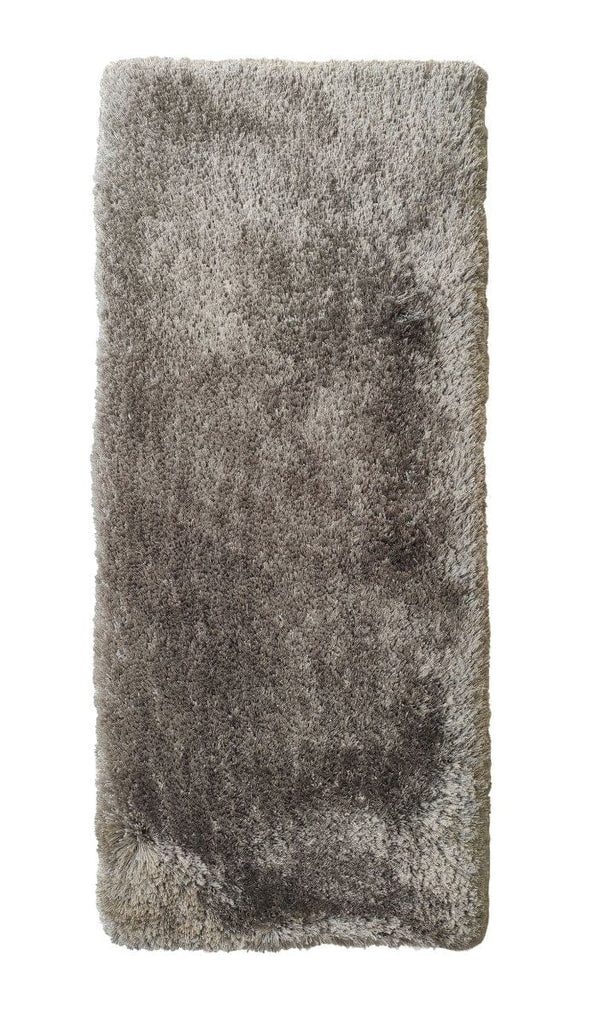 Hallway Grey Fluffy Shaggy Rug (80x200 CM)