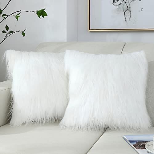 White Fur Cushion (45x45 CM)