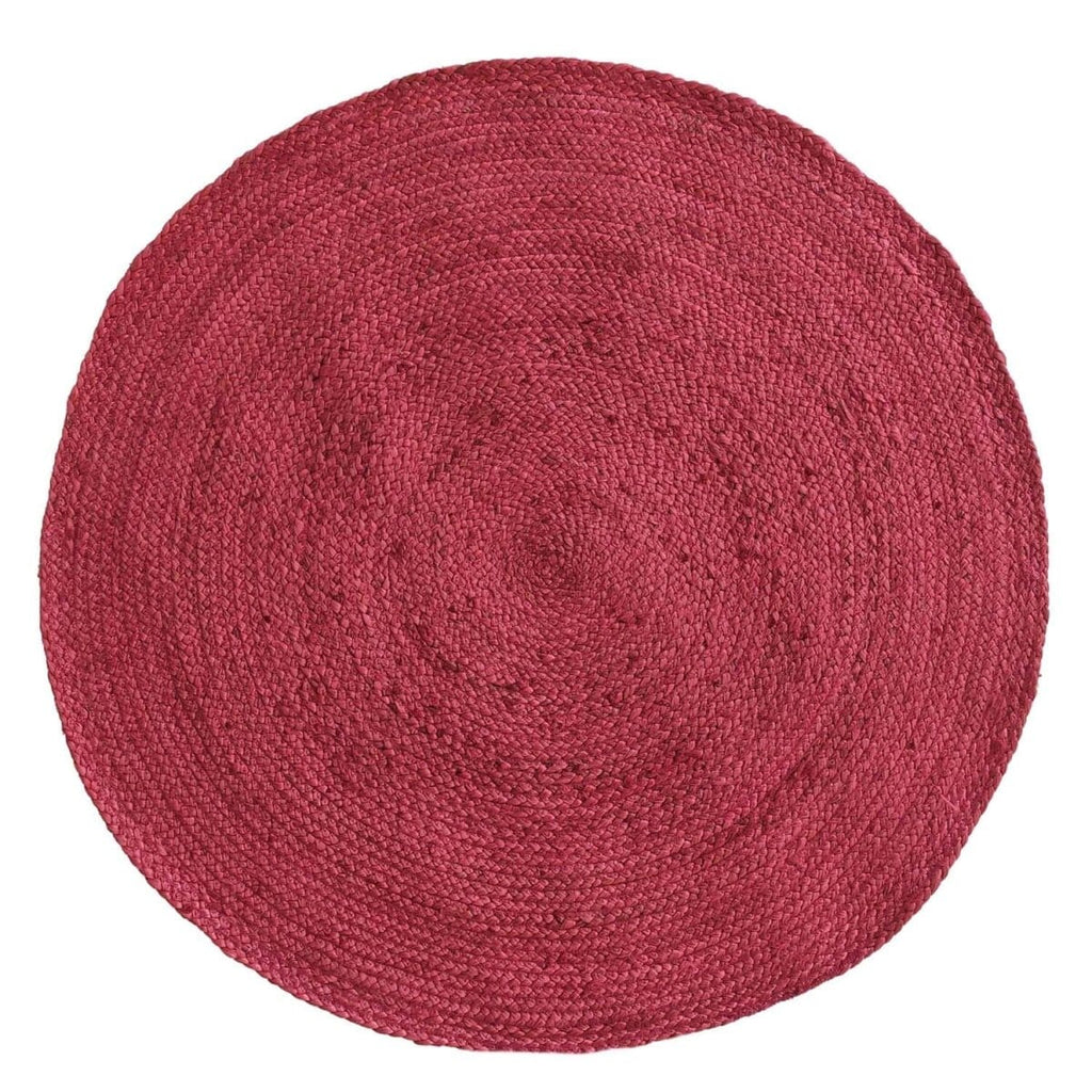 Red Braided Round Rug (3 Sizes Available) Braided -- Braided Rug Homekode 
