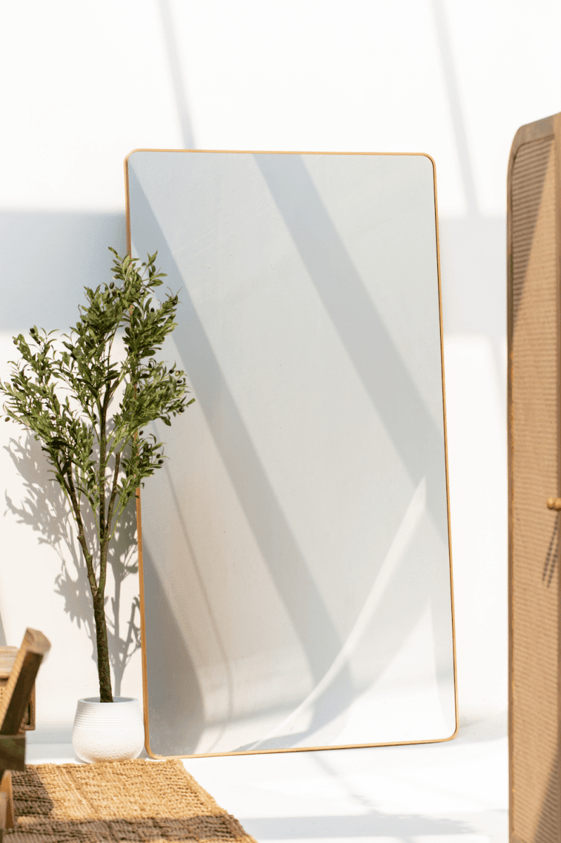 Adeline Gold Frame Rectangular Wall Mirror (220x120 CM)