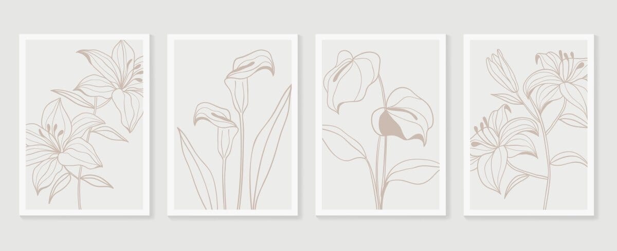 Neutrals Flourish Wall Art