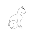 Cat Sitting Continuous Line Wall Art