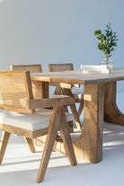 Arura Wood Rectangular Dining Table with Hollow Legs