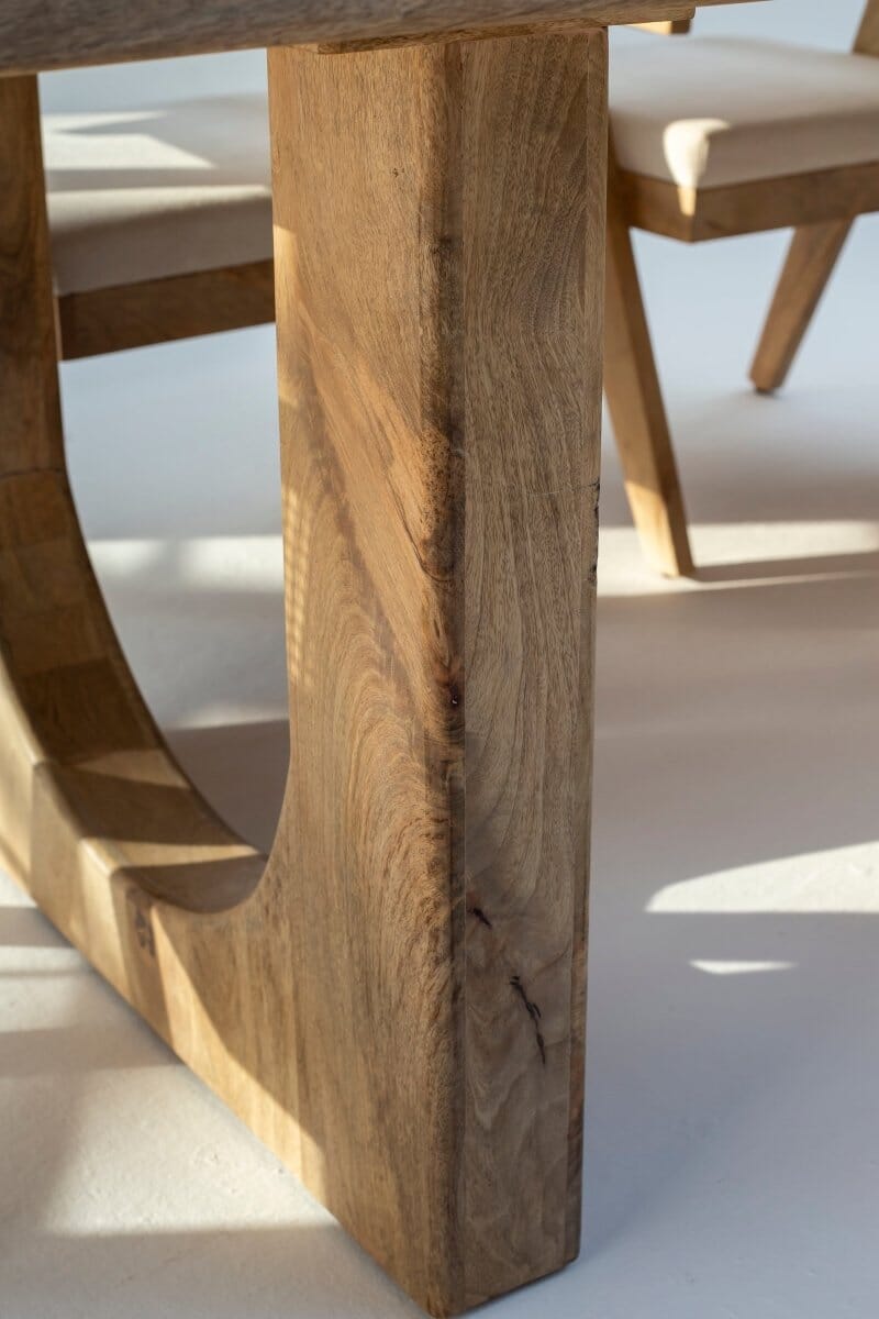 Arura Wood Rectangular Dining Table with Hollow Legs