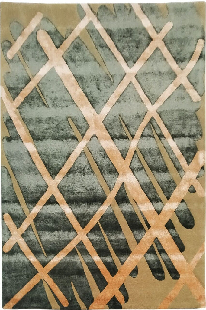 Green Wool Handmade Rug (180x270 CM) HANDMADE CARPET Homekode 