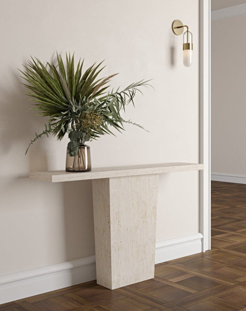 Sydney Console - Travertine White Table (5 Sizes) Console Table Homekode 