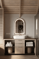 Silver Arch Vanity Wall Mirror with LED (4 Sizes) Mirrors Homekode 