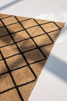 Diamond Pattern Jute Natural & Black Rug