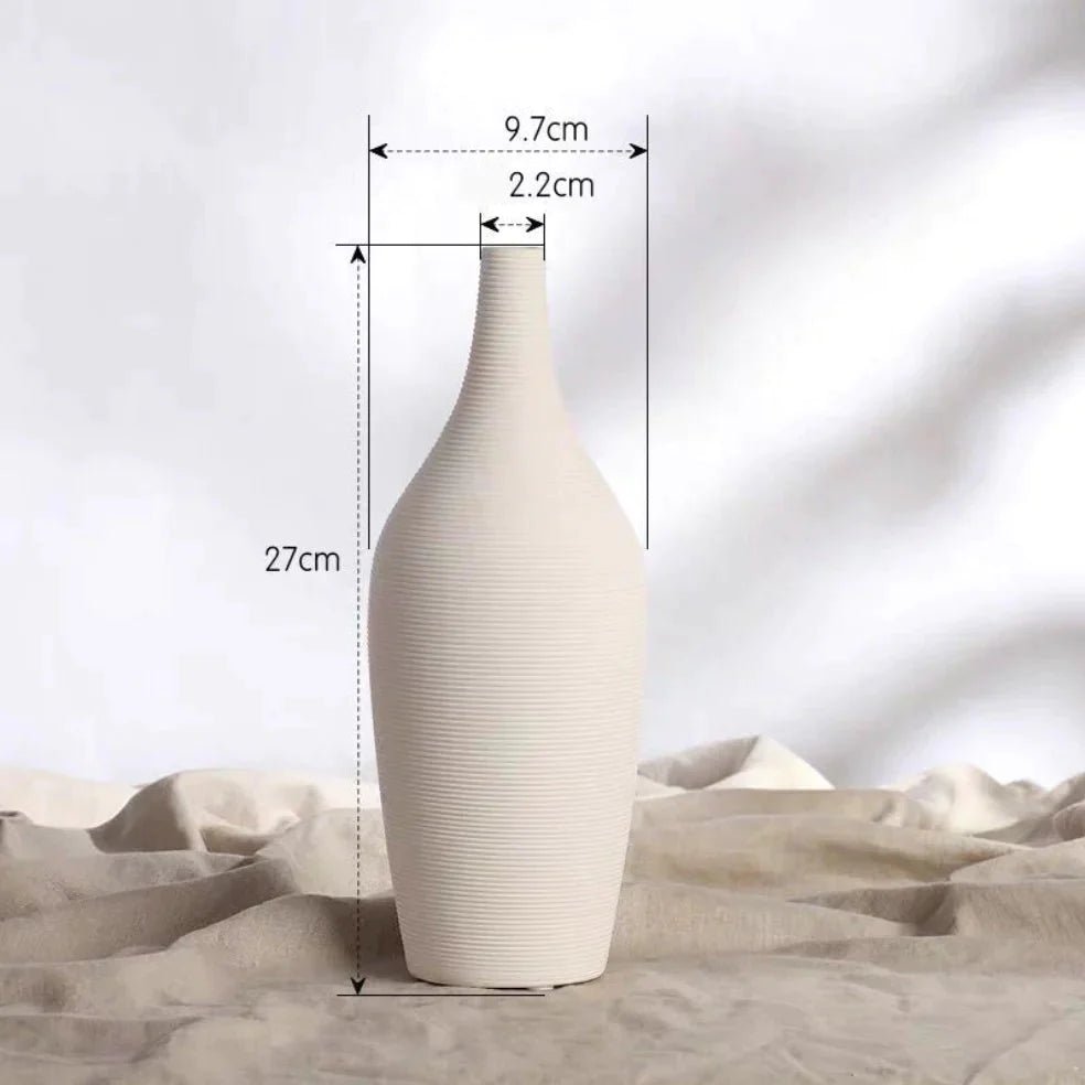 White Elongated Shape Ceramic Vase (2 Sizes)